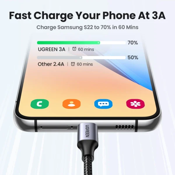 3A USB A to USB C Fast Charging Cable