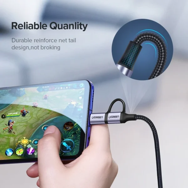 2 in 1 USB A to USB C & Micro USB Fast Charging Cable