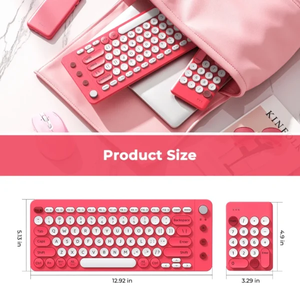 cn-11134207-820l4-mn1b5ixtv8xxfc Pink Retro Wireless Keyboard & Numeric Keypad Set