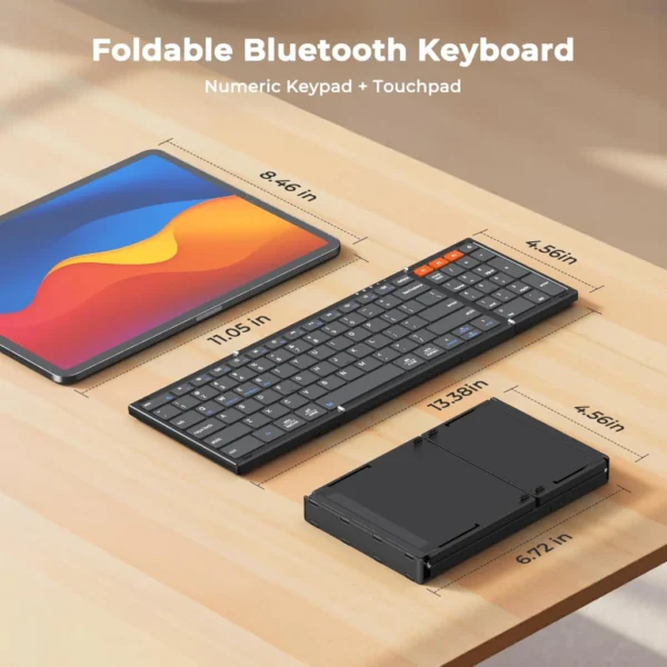 Foldable Bluetooth Keyboard with Touchpad