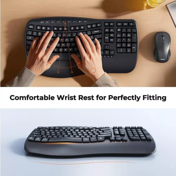 Multi Mode Ergonomic Wireless Keyboard & Mouse Combo