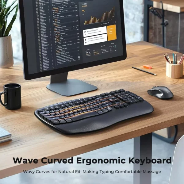 Multi Mode Ergonomic Wireless Keyboard & Mouse Combo
