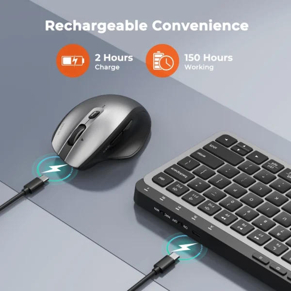 Compact Multi-Mode Wireless Keyboard & Mouse Combo