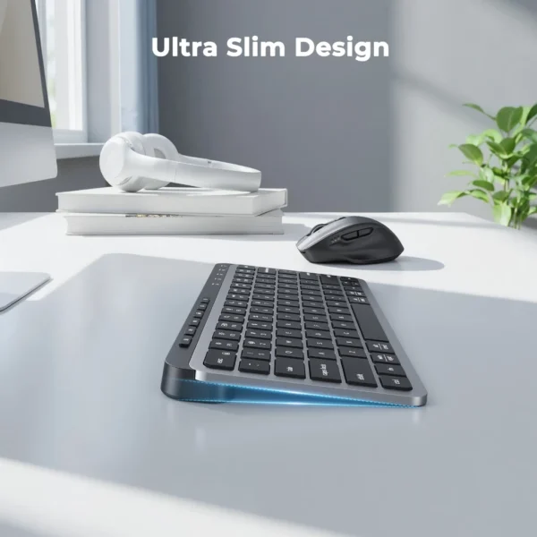 Compact Multi-Mode Wireless Keyboard & Mouse Combo