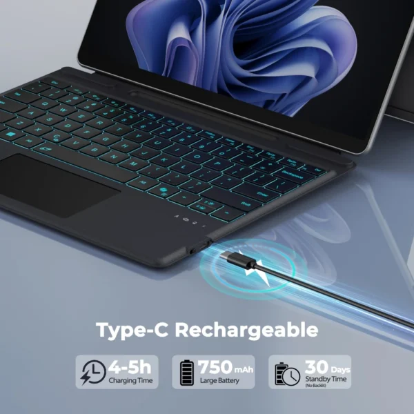 Wireless Backlit Keyboard with Touchpad