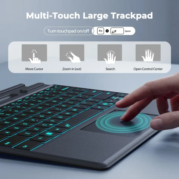 Wireless Backlit Keyboard with Touchpad